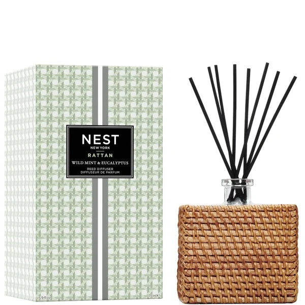 NEST New York Rattan Wild Mint And Eucalyptus Reed Diffuser 175ml 1 NEST New York Rattan Wild Mint And Eucalyptus Reed Diffuser 175ml