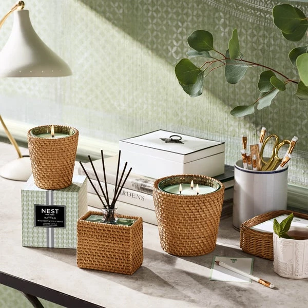 NEST New York Rattan Wild Mint And Eucalyptus Reed Diffuser 175ml 5 NEST New York Rattan Wild Mint And Eucalyptus Reed Diffuser 175ml - Image 5