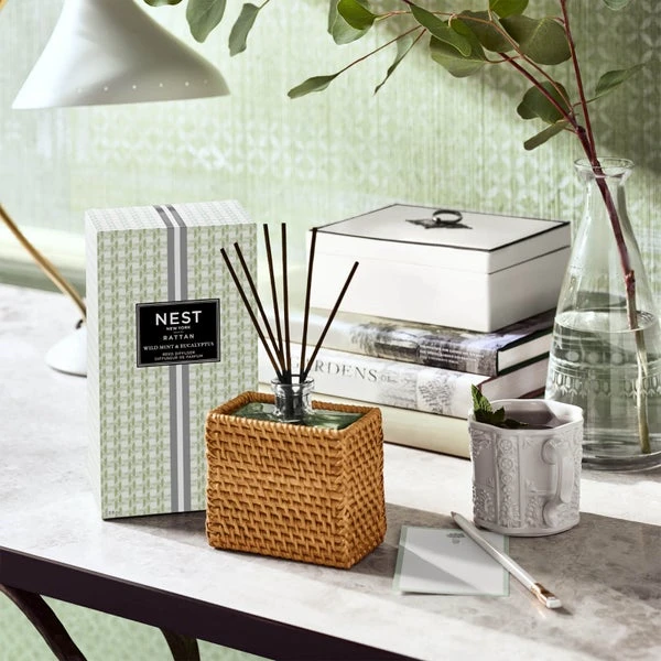 NEST New York Rattan Wild Mint And Eucalyptus Reed Diffuser 175ml 3 NEST New York Rattan Wild Mint And Eucalyptus Reed Diffuser 175ml - Image 3